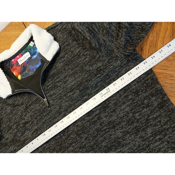 Robert Graham Virgo Classic Fit 1/4 Zip Sweater XXL Gray High Pile Sherpa Collar - Picture 7 of 11
